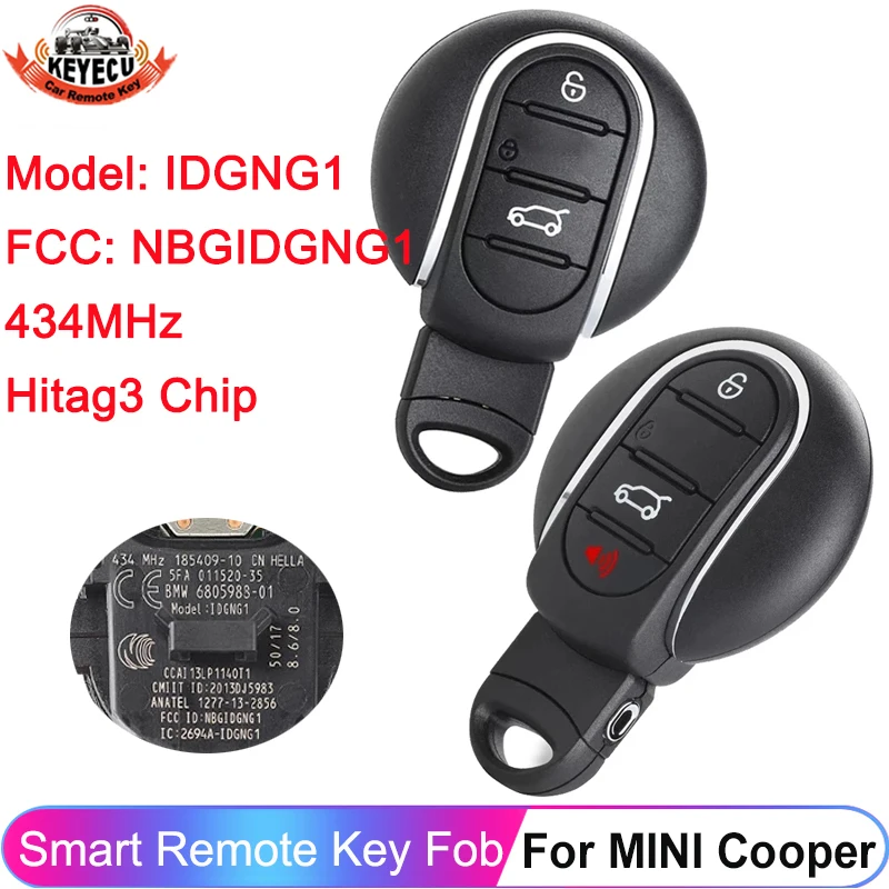 KEYECU NBGIDGNG1 Remote Key For 2014-2018 BMW MINI Cooper Clubman Countryman F-Series F55 F56 434MHz PCF7953 ID49 Model: IDGNG1