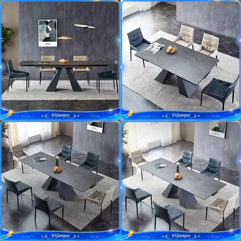 Extendable Dining Table Modern Luxury Coffee Table for Living Room Kitchen Restaurant Study Furniture Space Saving Home Decor