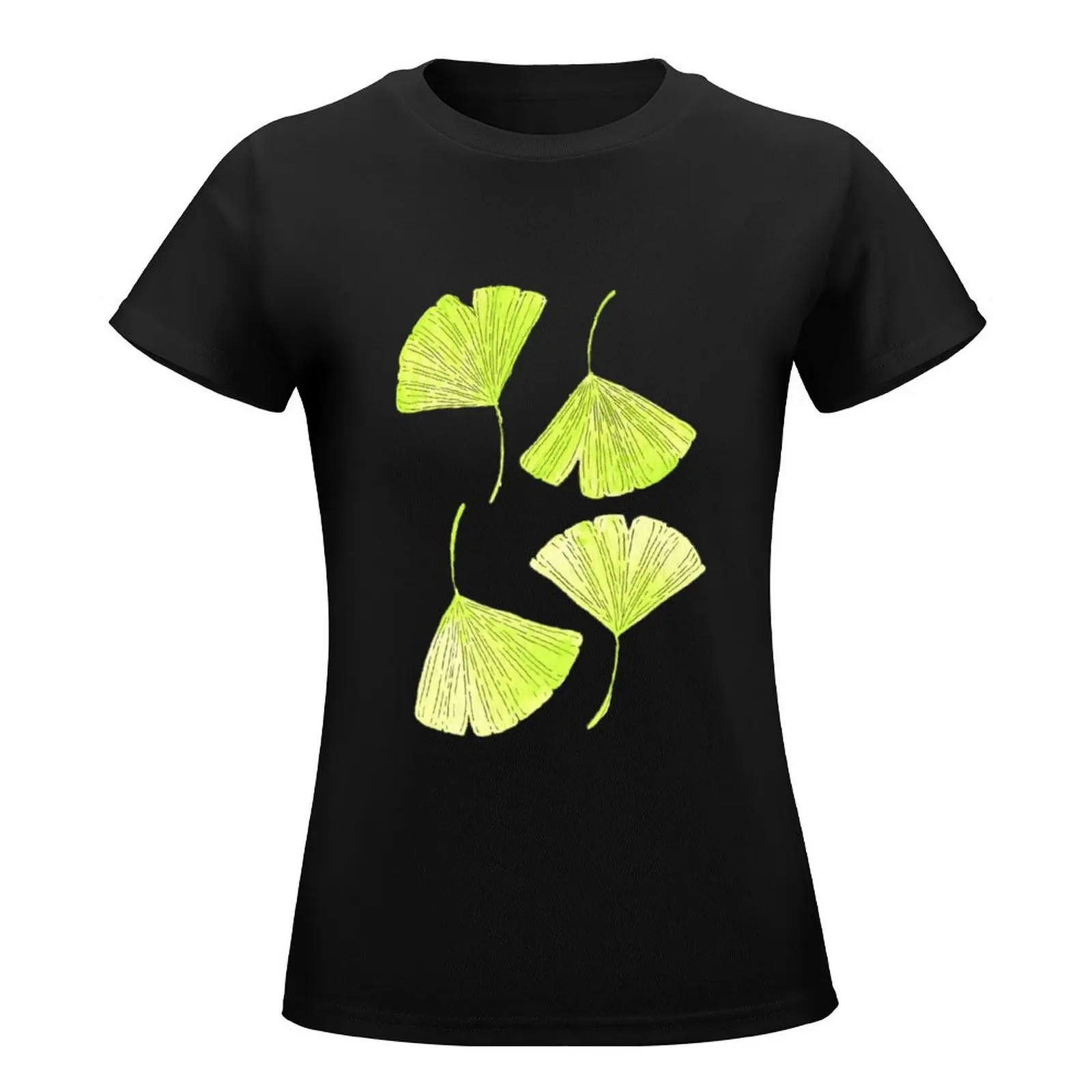 ginkgo leaf T-Shirt tees tops Women's cotton t-shirt