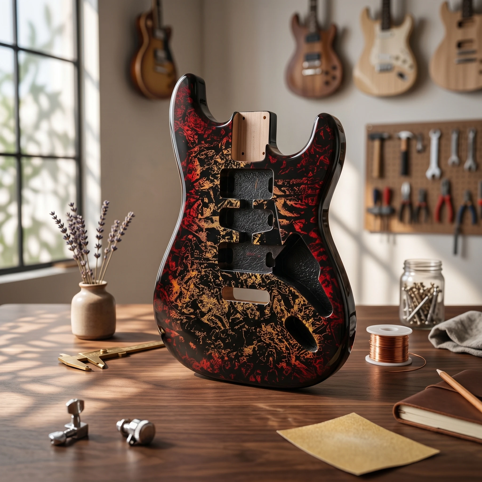 Electric Guitar Body Tremolo Rout Unfinished Guitar Body Musical Instrument Part DIY Paintable