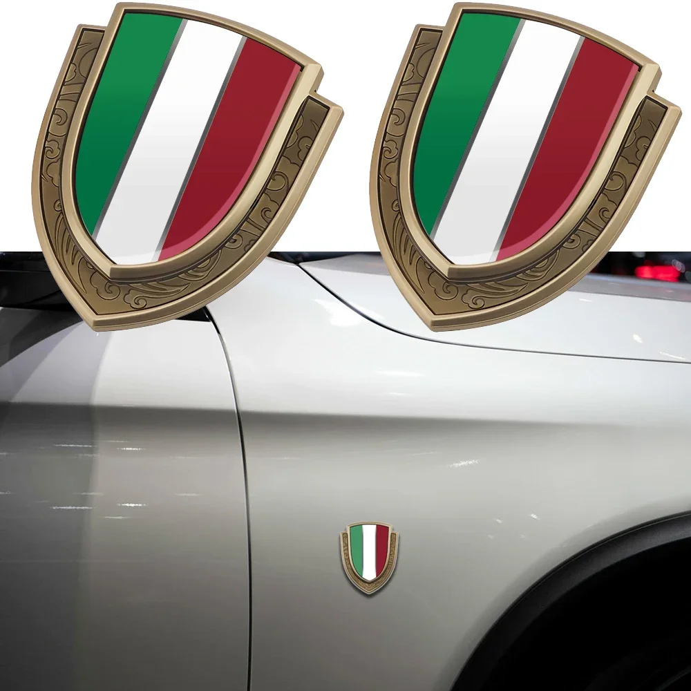 Italy Flag Shield Car Body Side Logo Sticker Car Styling For Ford Fiat Ferrari Maserati Alfa Romeo Giulia Stelvio Giulietta 156