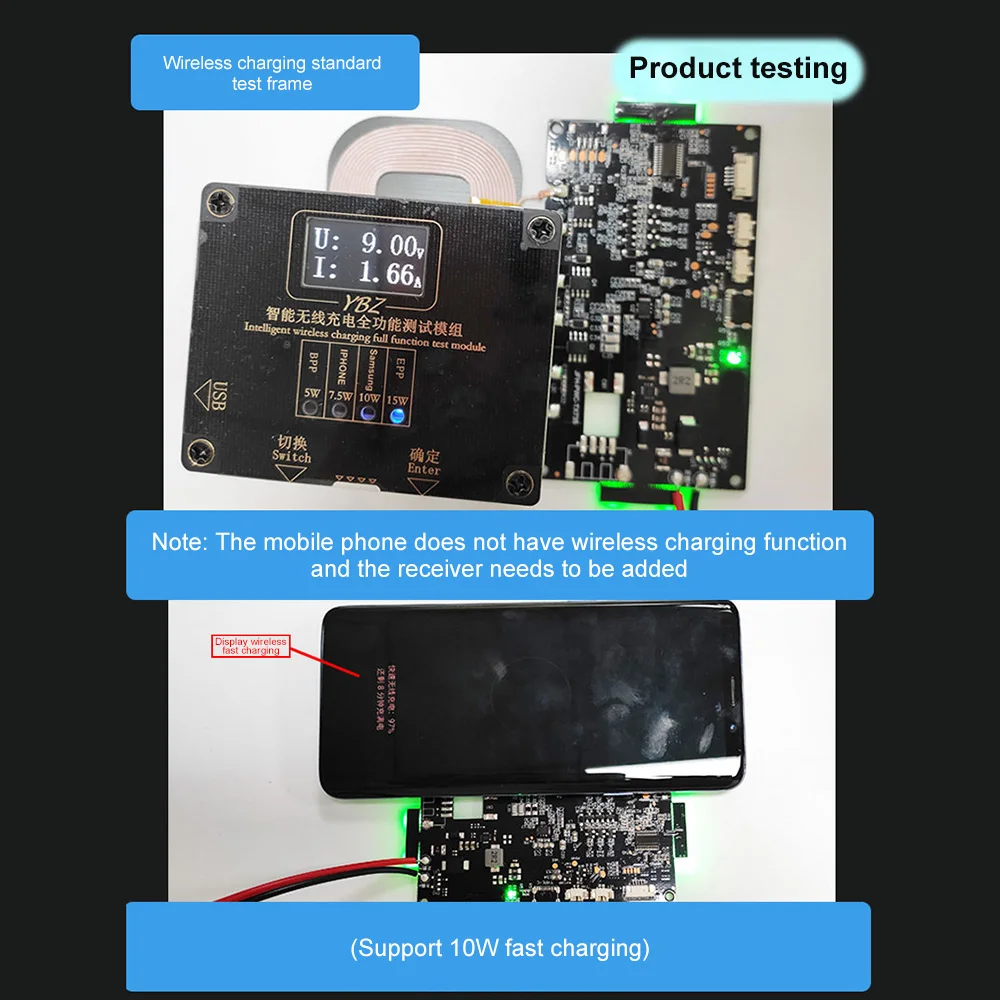 Imagem -06 - Carregador sem Fio Rápido Transmissor de Módulo Padrão Pcba Circuit Faça Você Mesmo Board Coil Alta Qualidade 20w qi