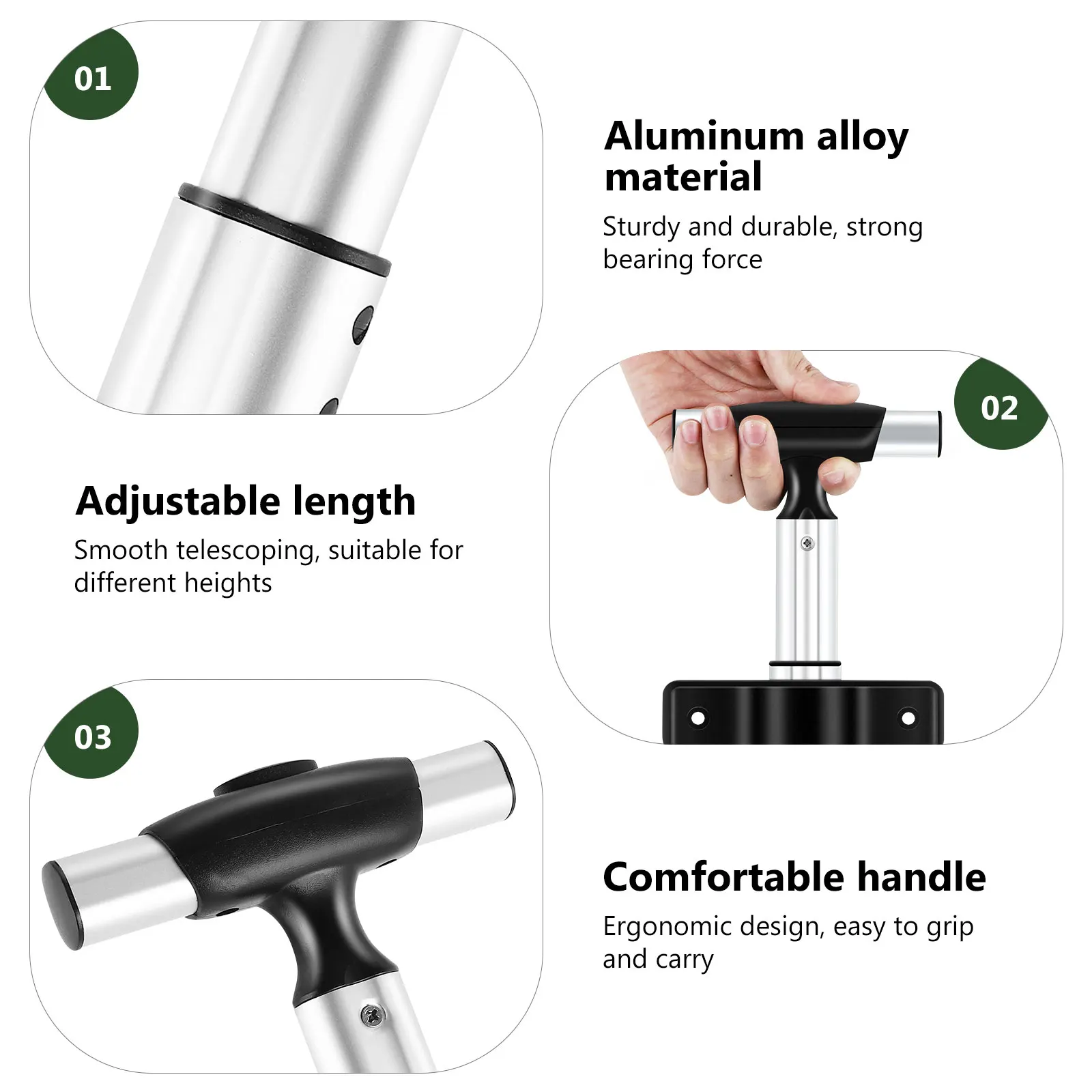 Accesorios para equipaje de viaje de aleación de aluminio portátil, mango telescópico para equipaje, mango telescópico de repuesto, 1 ud.