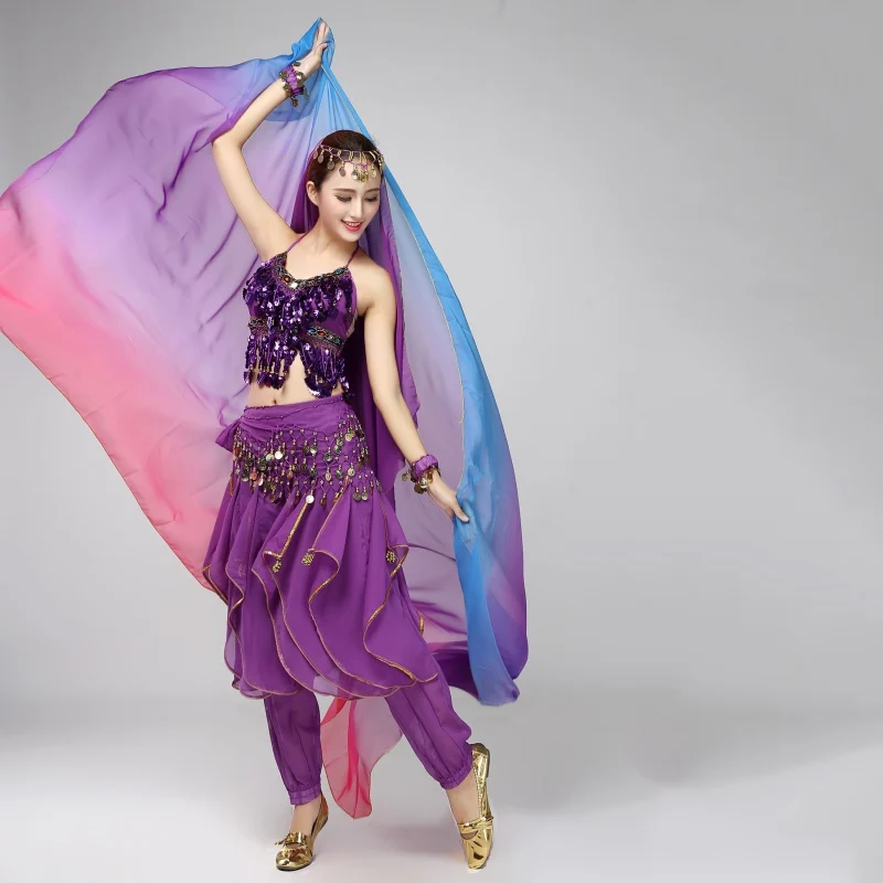 Belly Dancing Costumes chiffon yarn scarf Solid Belly Dance Veils Stage Performance Props