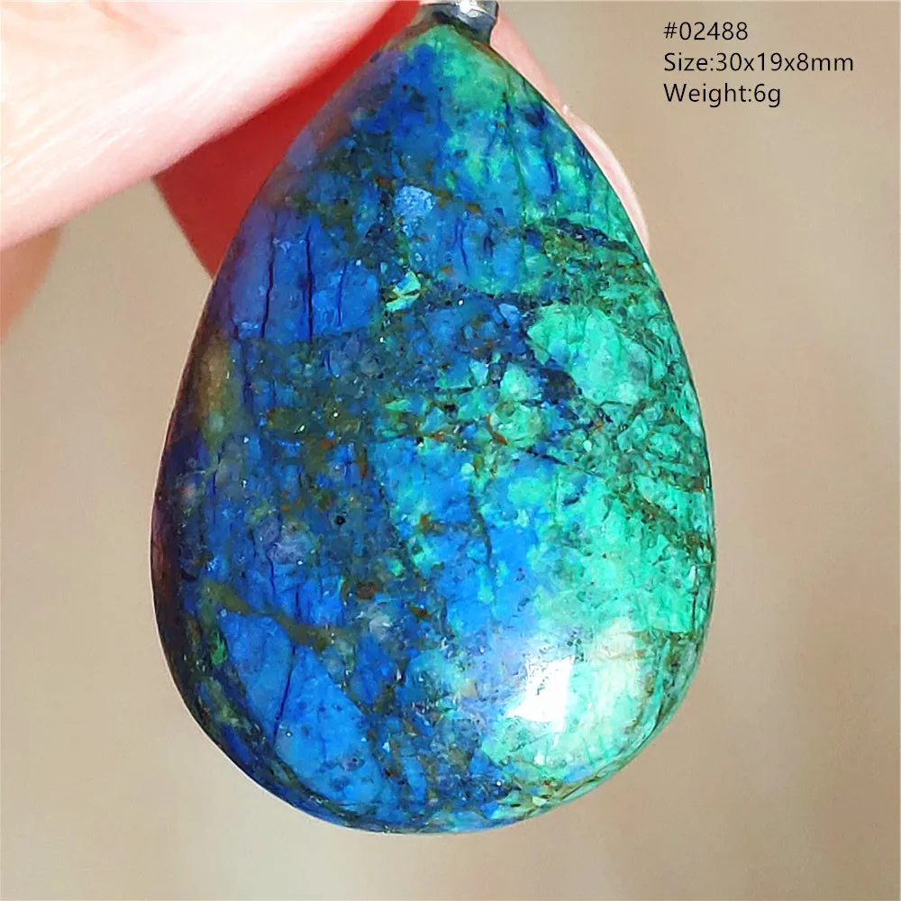 Natural Blue Malachite Azurite Lapis Lazuli Pendant Green Azurite Powerful Women Men Necklace Water Drop Jewelry AAAAAA