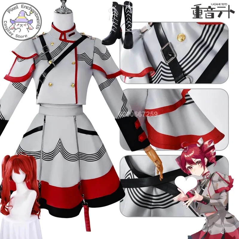 

Virtual Idol Kasane Teto Cosplay Costume Popular Anime Stage Uniform Dress for Women Halloween Party Comic Con Role Play Suit