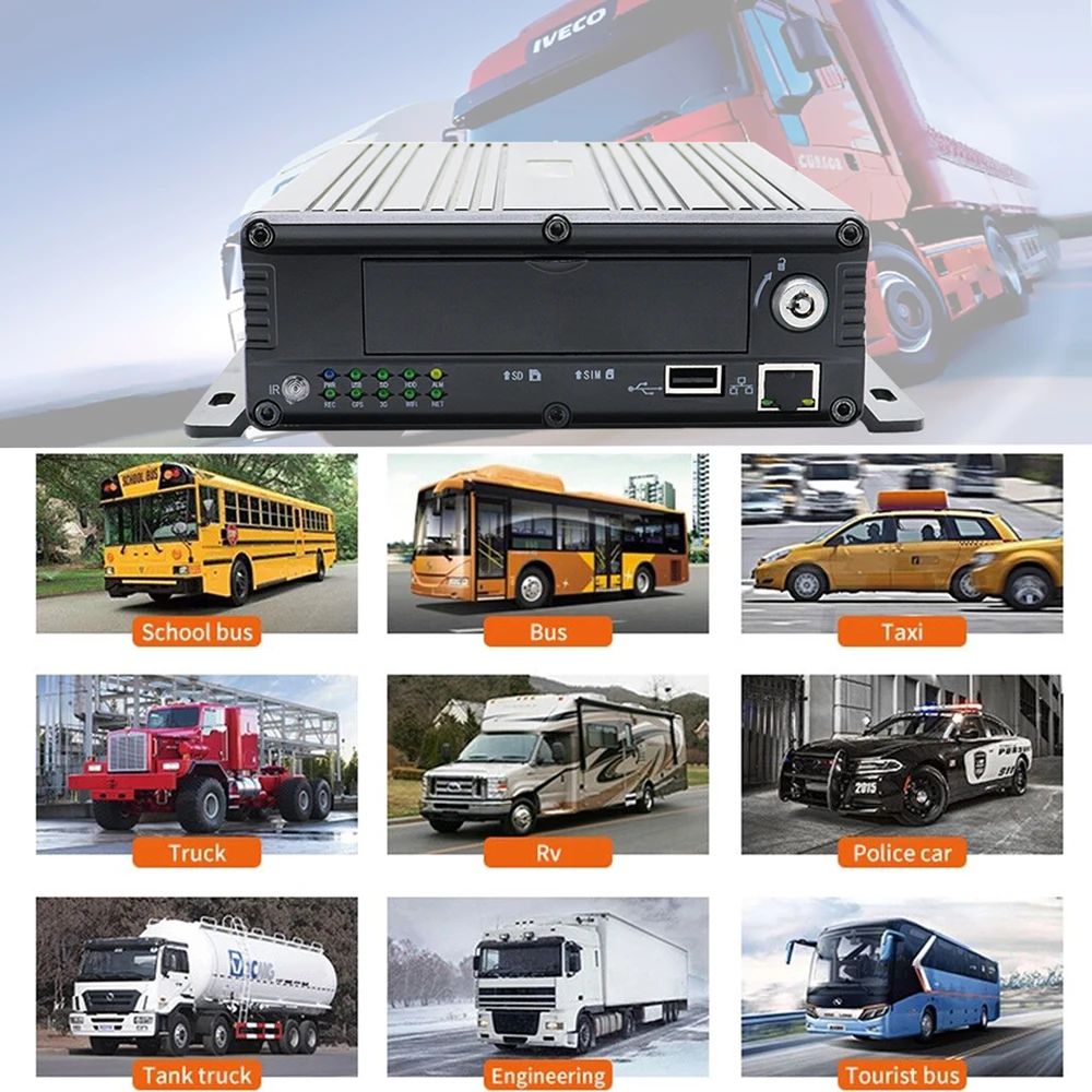 1080P 車載MDVR バス・トラック用リアルタイム監視システム DVRセキュリティ 8チャンネル車両DVRシステム