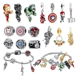 Disney-Marvel Movie Figure Pingente para Mulheres, Homem-Aranha, Homem-Ferro, Groot, Homem-Aranha Charme, Jóias DIY, Acessórios Pulseira, Presente