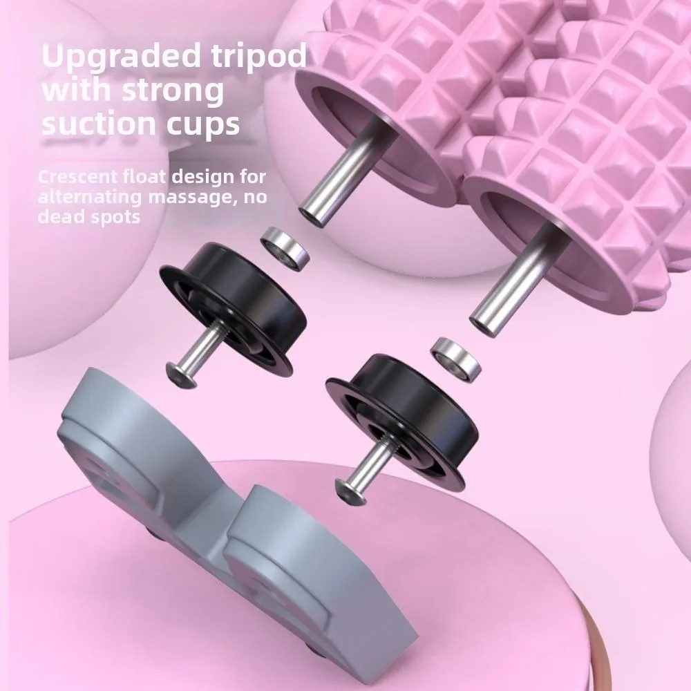 Double Pipe Suction Cup Foam Roller Large Load Bearing Stable Muscle Relaxation Roller Thickened with Stand EVA Yoga Column
