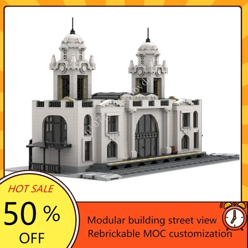 

4895 шт. MB14 Union Train Station модульный MOC индивидуальный вид на улицу архитектурная головоломка креативная DIY образовательная модель подарок