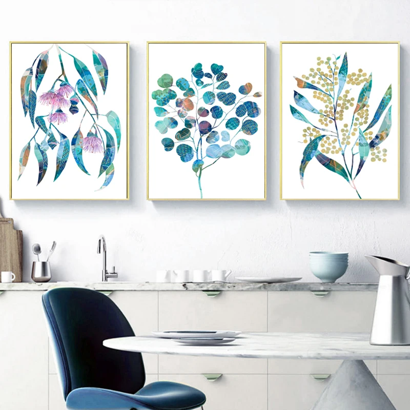 Heart Shaped Leaves Abstract Flower Plant Canvas Painting Modern Artist Works Simple Living Room Wall Art Decorative Painting