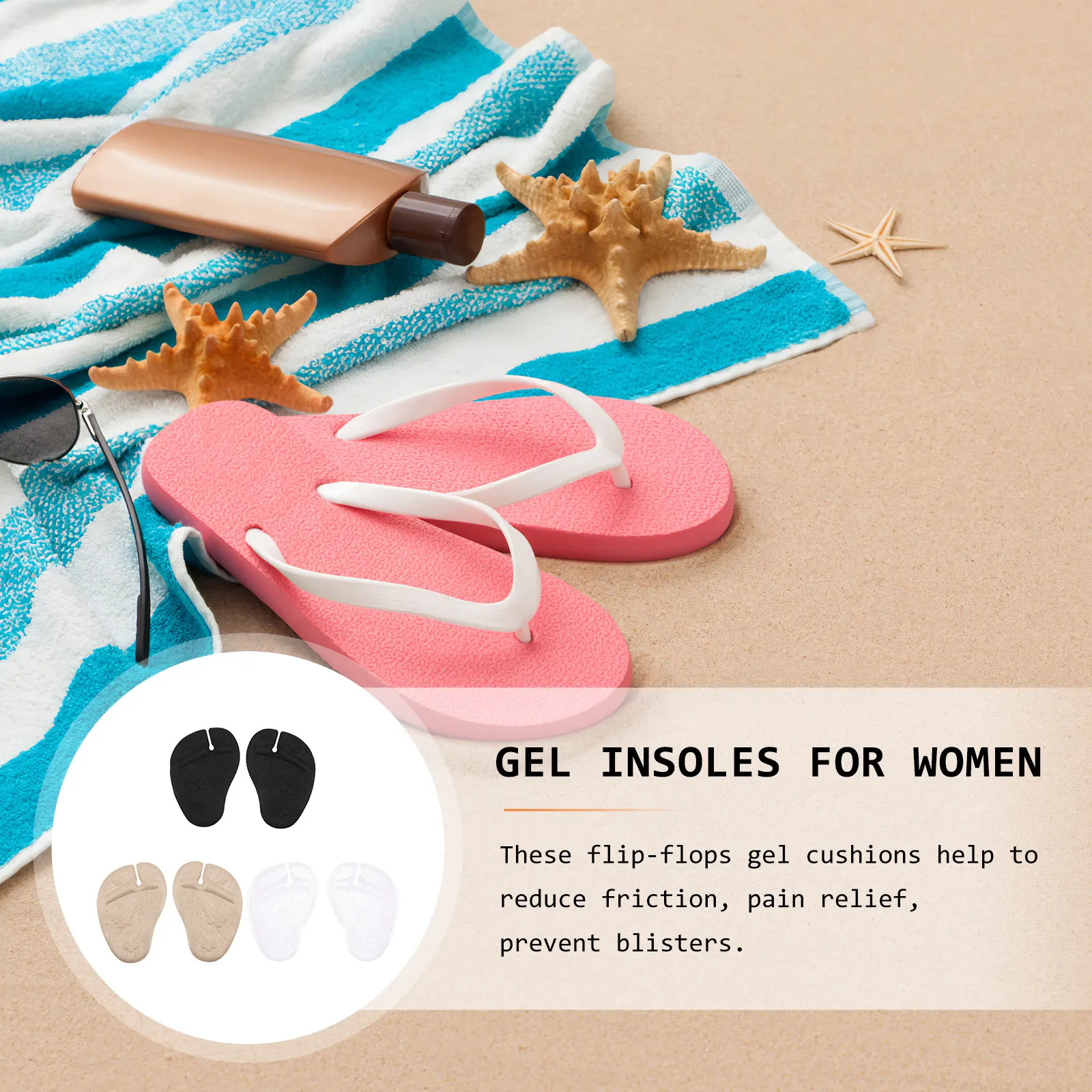 

3 пары гелевых подушечек для пальцев ног, амортизирующие стельки для сандалий, защита для пальцев ног для ходьбы и бега