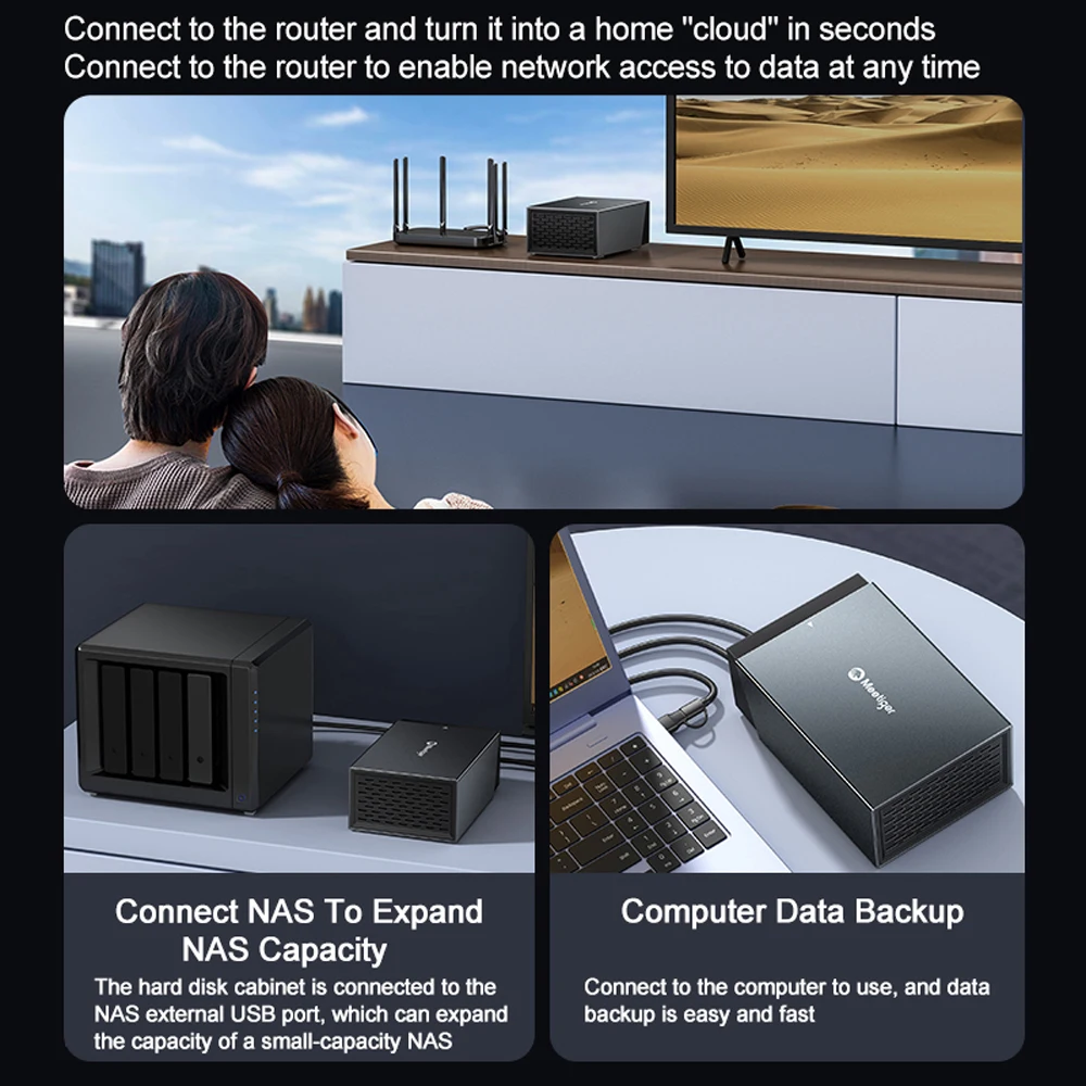 Stasiun Dok HDD Tipe C Meetiger SATA Ke USB 3.0 Stasiun Dok Hard Drive untuk Casing Hard Drive 3.5 Inci dengan Kipas Bawaan