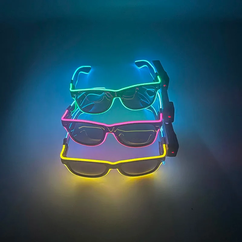 New Cool Wireless Glowing LED Light Up Glasses Luminous Neon Sunglasses For wedding Rave Festival Party disco nightclub gift view 5