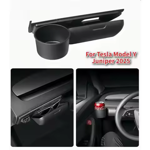 Dashboard Car Glasses Case Cup Holder 2-in-1 For Tesla Model Y Juniper 2025 Multi-functional Sunglasses Storage Box Accessories