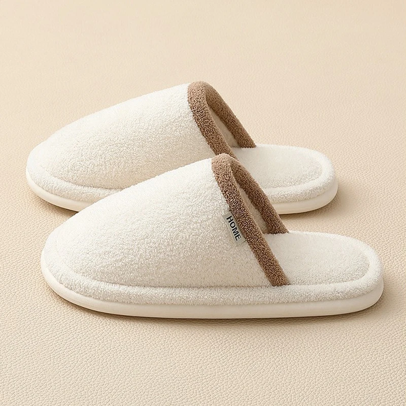 

Women Warm Slippers Men Winter Couples Indoor Non-slip Home Furry Slides Casual Bedroom Soft Comfortable Thick Sole Cotton Shoes