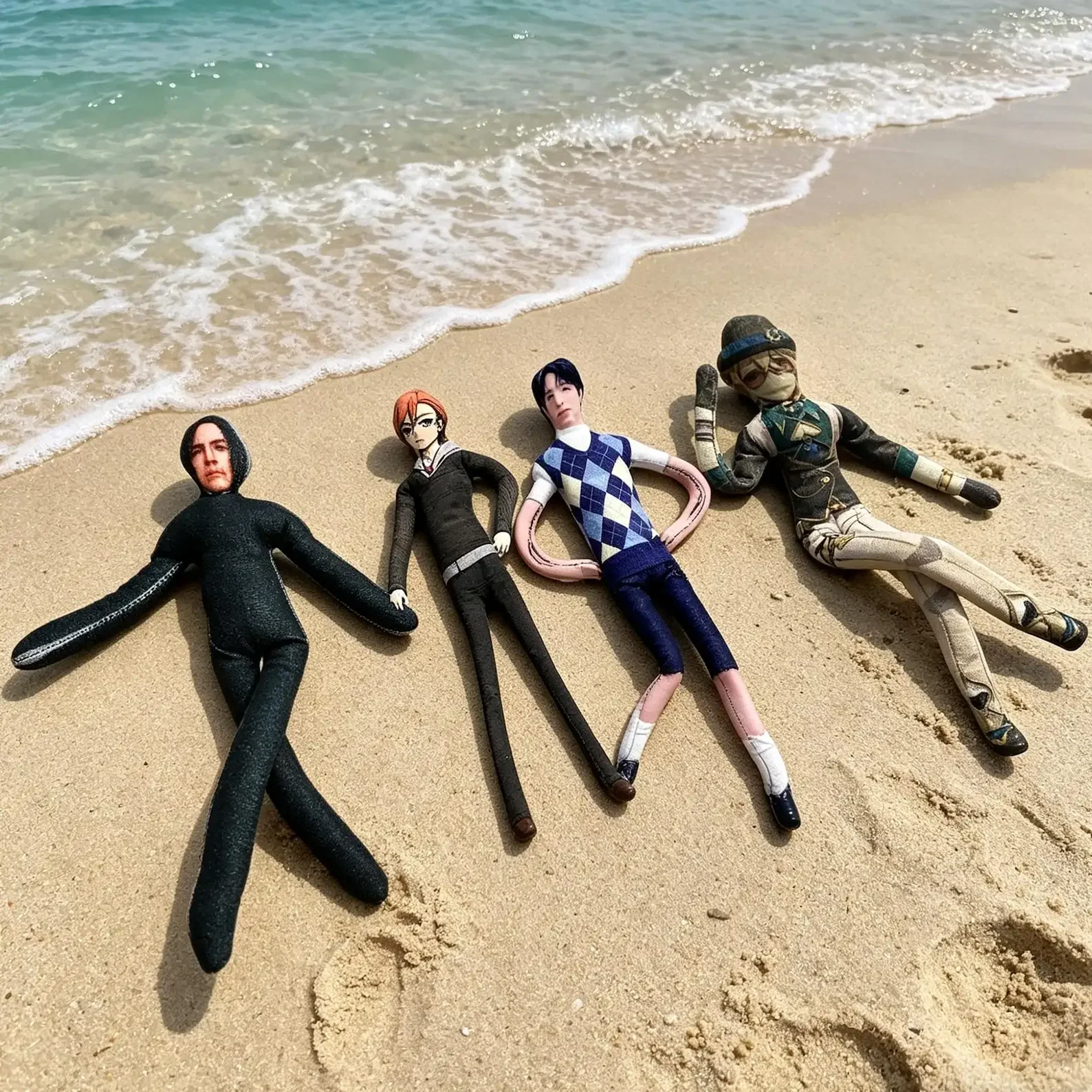 1/5PCS Custom Photo Stuffed Plush Doll, Personalized Long Body Bendable Toy with Clothes Print, Poseable Action Figure Decor