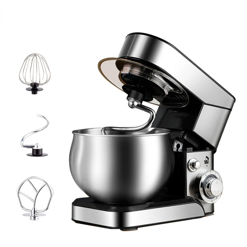 Electric Stand Food Mixer Stainless Steel Chef Machine 5L Bowl Cream Blender Knead Dough Cake Bread Whisk Egg Beater