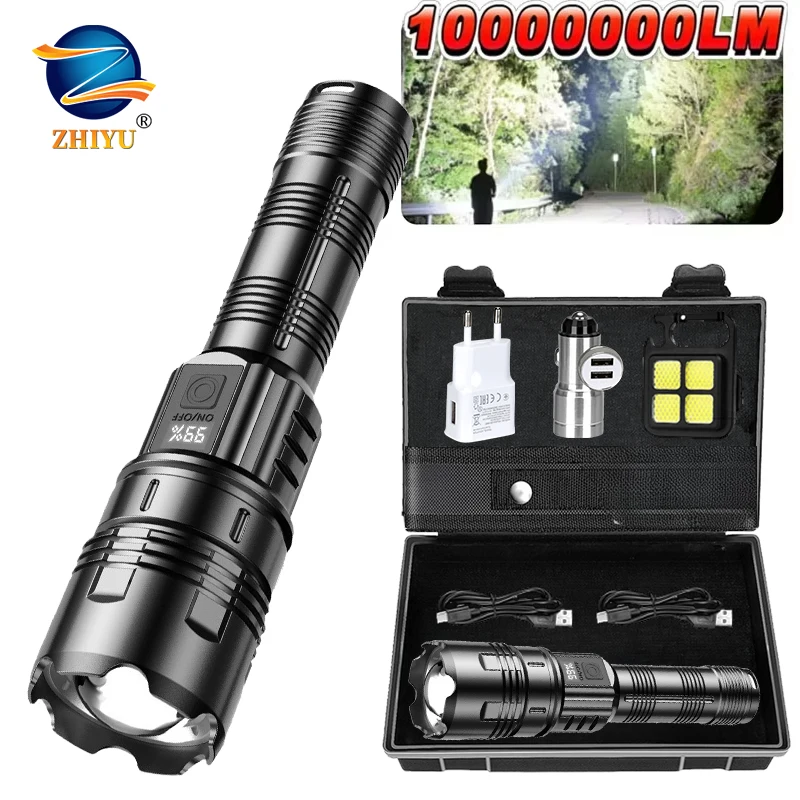 

Перезаряжаемый светодиодный фонарик, супер яркий портативный ультрамощный тактический фонарь дальнего действия, уличный аварийный фонарь для кемпинга