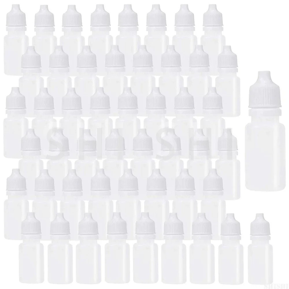 100 Stuks Plastic Dropper Fles Squeezable Eye Liquid Container Hervulbare Met Kindveilige Dop 5Ml 10Ml 15Ml 20ml 30Ml 50Ml