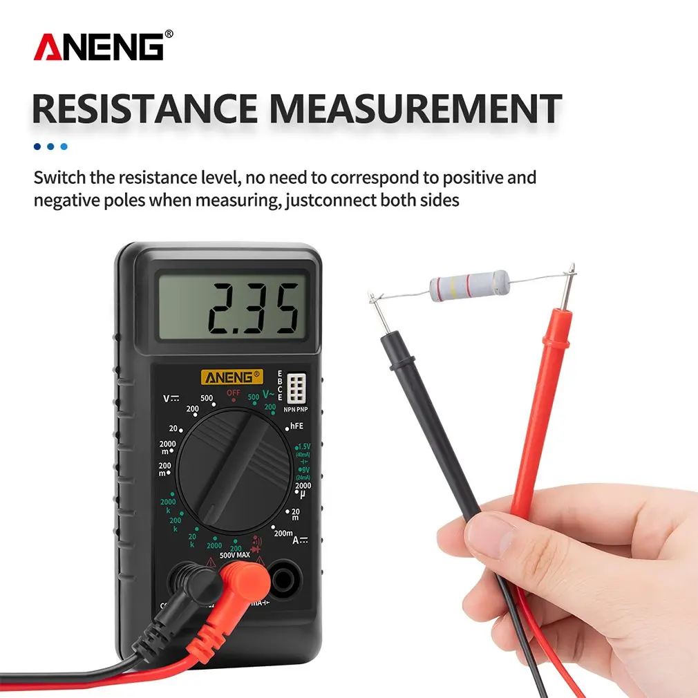 Hot DT-182 Digital Mini Multimeter DC/AC Voltage Current Meter Handheld Pocket Voltmeter Ammeter Diode Triode Tester Multitester