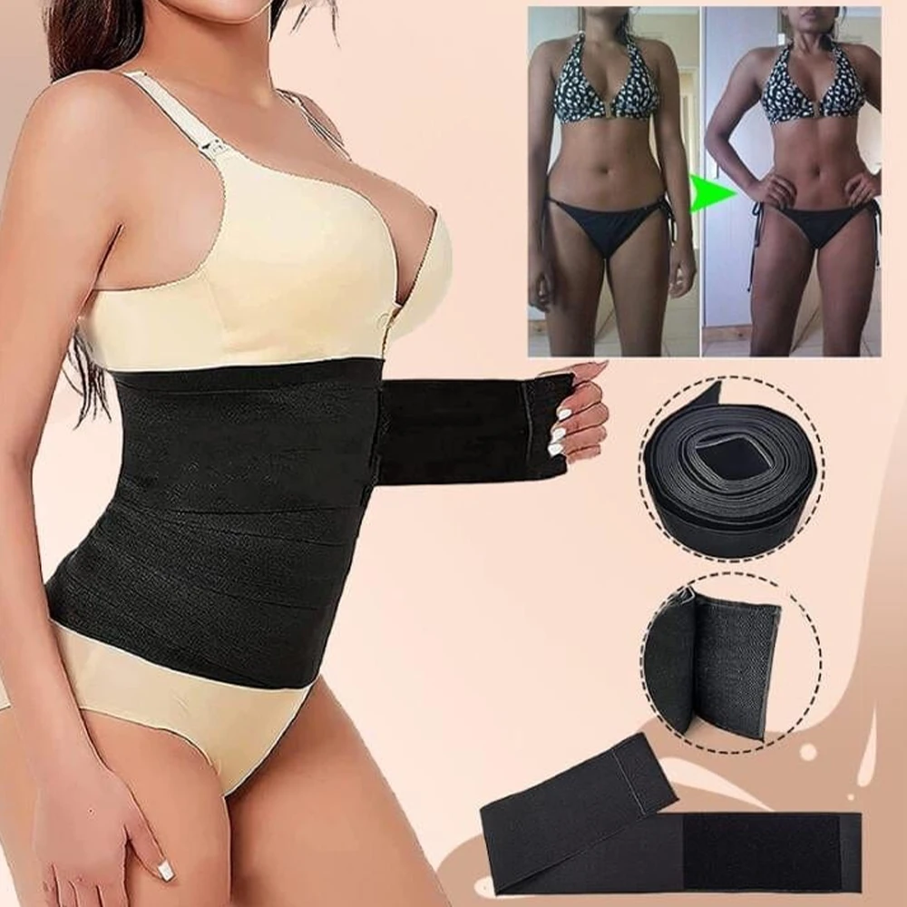 Faixa Abdominal Preta com Silicone Antiderrapante, Reduz Medidas, Modeladora, Sem Enrolar