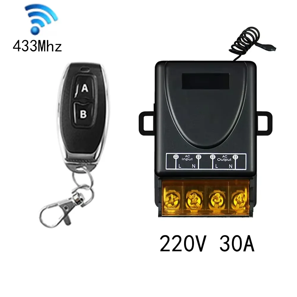 

30A Wireless Remote Control Switch RF433 110V 220V High Power Water Pump Motor Remote Wiring-free Lamp Remote Control switches
