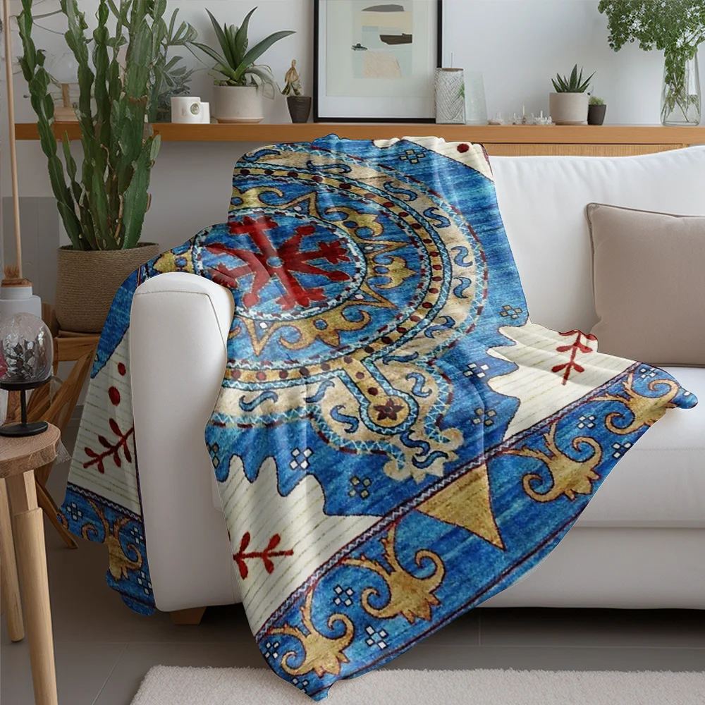 Bohemian Turkish Rug Vintage Ethnic Kilim Bed Carpet Decorative Floor Mat Cushion Cover 130x180cm
