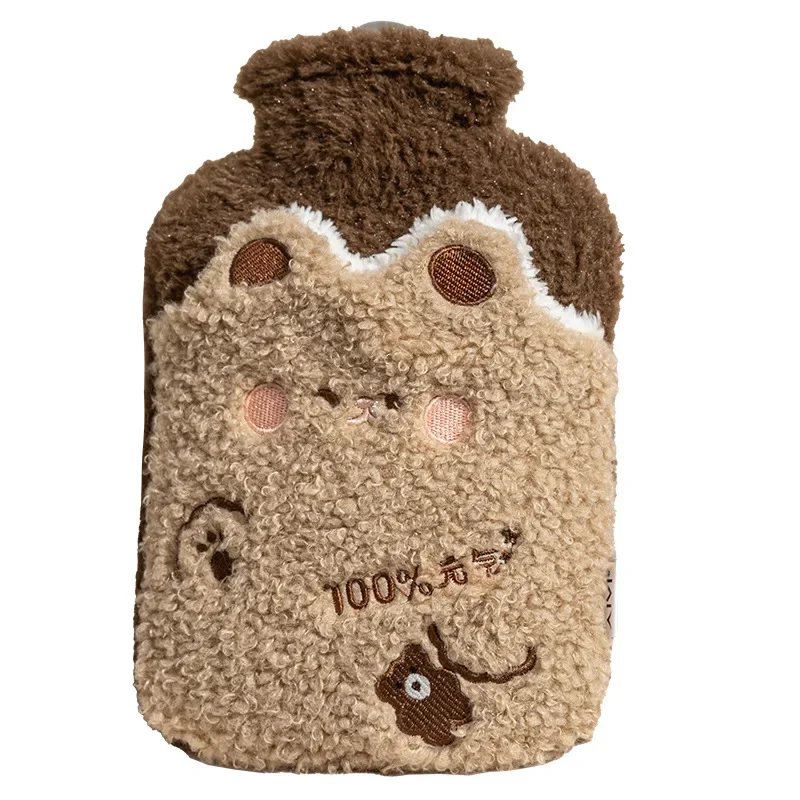 500/1000ML Cute Hot Water Bottle Bag Girls Plush Shoulder Hand Warmer Heat Pack Warm Belly Instant Hot Pack Winter Water Heating