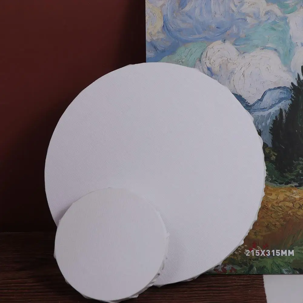 Round Multi Size Oil Paint Thicken for Artist Wooden Drawing Board Picture Frame Painting Board Circle Canvas