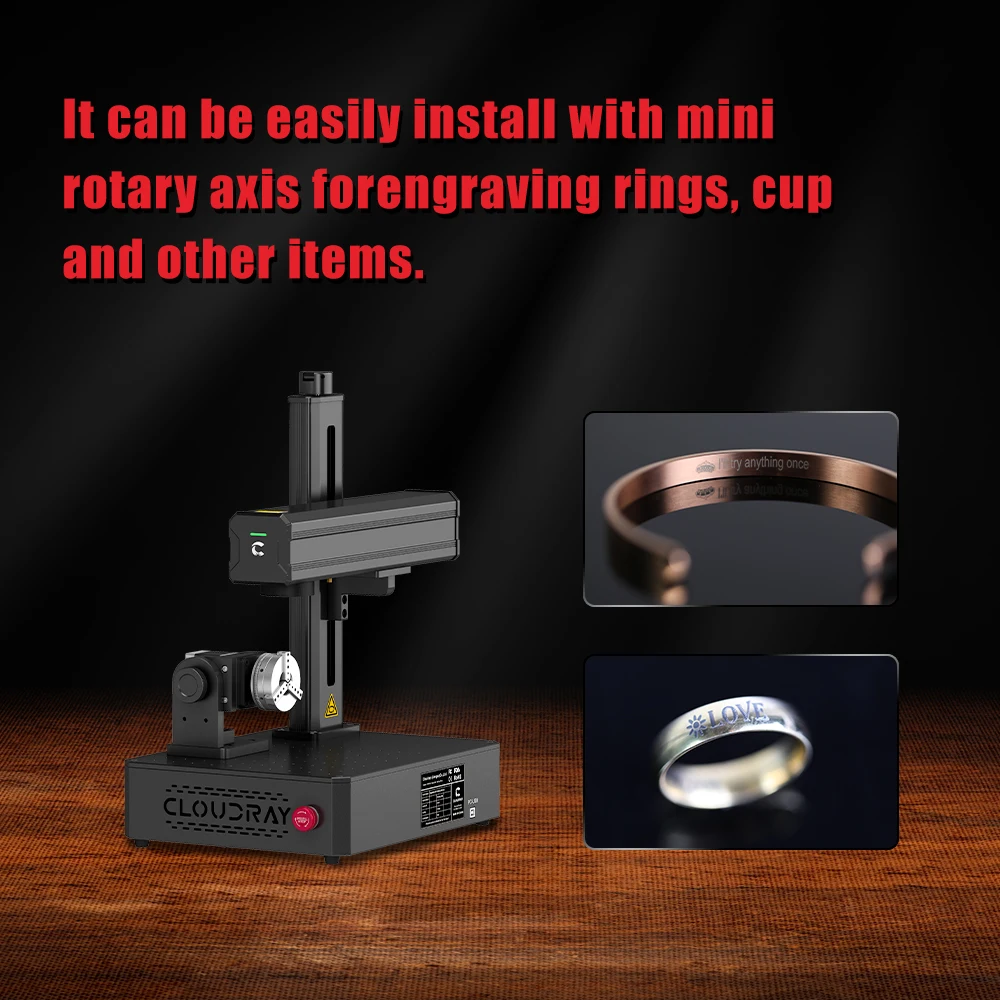 All-in-one Portable 30W 50W 60W Fiber Laser Marking Machine for Stainless Steel Metal Jewelry Rings Bracelet DIY Laser Engrave
