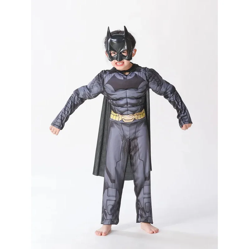 SN55Batmans Cosplay Costume Boys Girls Superhero Batma Cosplay Muscle Costumes Jumpsuit Bodysuit Mask Suit Halloween Clothes$@1w