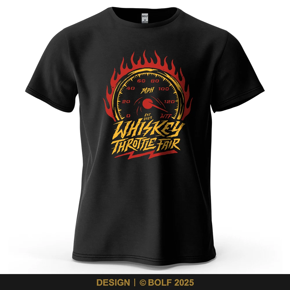 Whiskey Throttle Fair Bedrucktes Herren-T-Shirt aus 100 % Baumwolle, übergroße Retro-Racing-Grafik-T-Shirts für Damen, Tops, T-Shirts, Streetwear