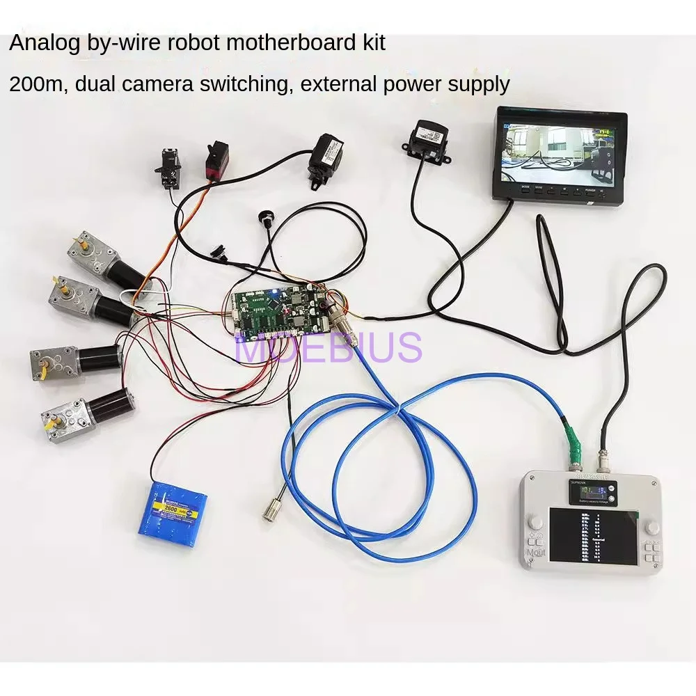 Wire-Controlled Image Transmission Robot Kit, Ahd Hd Dual Camera, Motherboard, Pipeline, Wired Transmission Remote Control Car