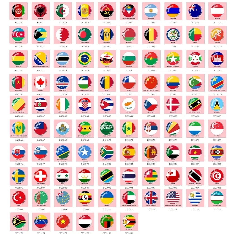 192 PCS National Flags of The World Refrigerator Magnets Souvenir Fridge Magnet Home Decor Stickers