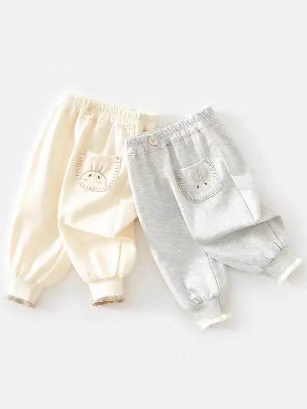 Luźne, modne koreańskie spodnie dla dziewczynek z kolekcji jesiennych, spodnie z mankietami w stylu Harajuku dla niemowląt, uniwersalne, długie spodnie codzienne.