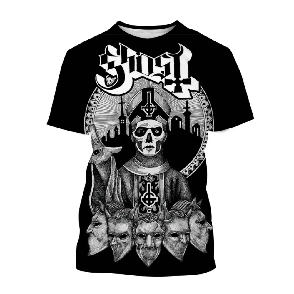 

Motorcycle Hot Sale Ghost Band 3D Print T-shirt Personality Men Women Kids Casual Fashion Hip-hop Rock Cool Short Sleeve T Shirt