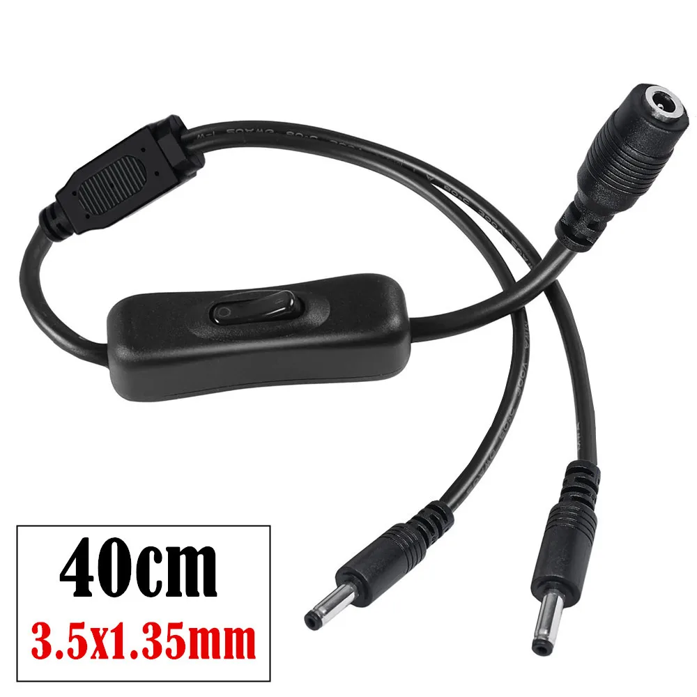 3A Inline 304 Switch On Off with Female Male Power Cable 3.5x1.35 DC Connector Switch 5V 12V 24V for CCTV LED Strip Light