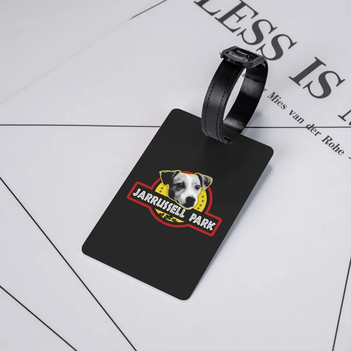 Etiqueta de bagagem personalizada para cães Jarrussell Park Jack Russell Terrier para mala de viagem, capa de privacidade animal, nome, cartão de identificação