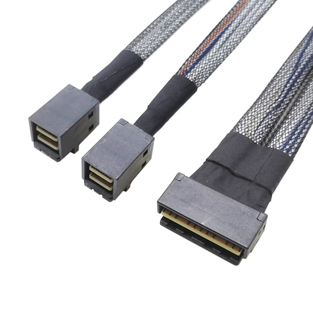 Low-Profile Slimline SAS SFF-8654 8i 74Pin to 2X Mini SAS HD SFF-8643 4i HD Cable PCI-E Ultraport Slimline 4.0