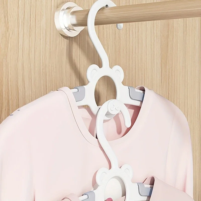 Kleiderbügel für den Schrank, rutschfeste Kleiderbügel, rosa-grauer verstellbarer Kleinkind-Kleiderbügel für Mädchen und Jungen, platzsparend