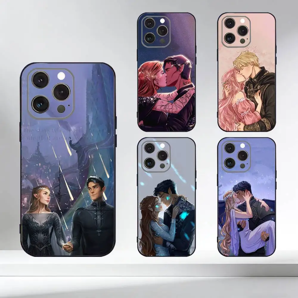 Чехол для телефона Acotar Court M-Mist And Fury для iPhone 17, 16, 15, 14, 13, 12, 11 Plus, Pro Max, XS, мягкий силиконовый черный чехол.