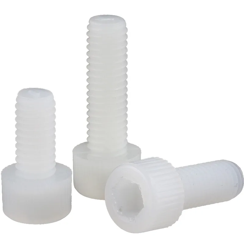 500pcs M3 M4 M5 DIN912 Screw White Nylon Hex Socket Head Cap Bolts Plastic Machine Screws