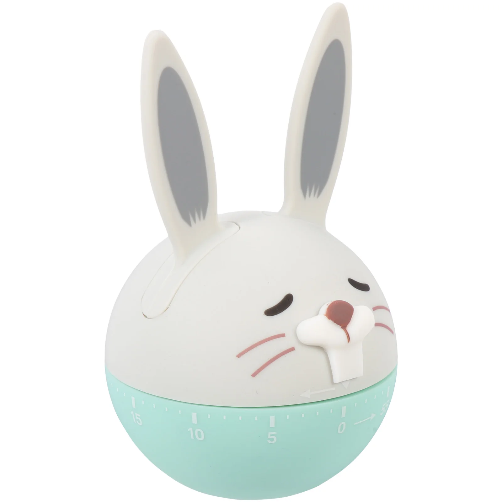 

Cute Mechanical Kitchen Timer Rabbit Green ABS Dirty Resistant Manual Winding No Kids Cooking Visual