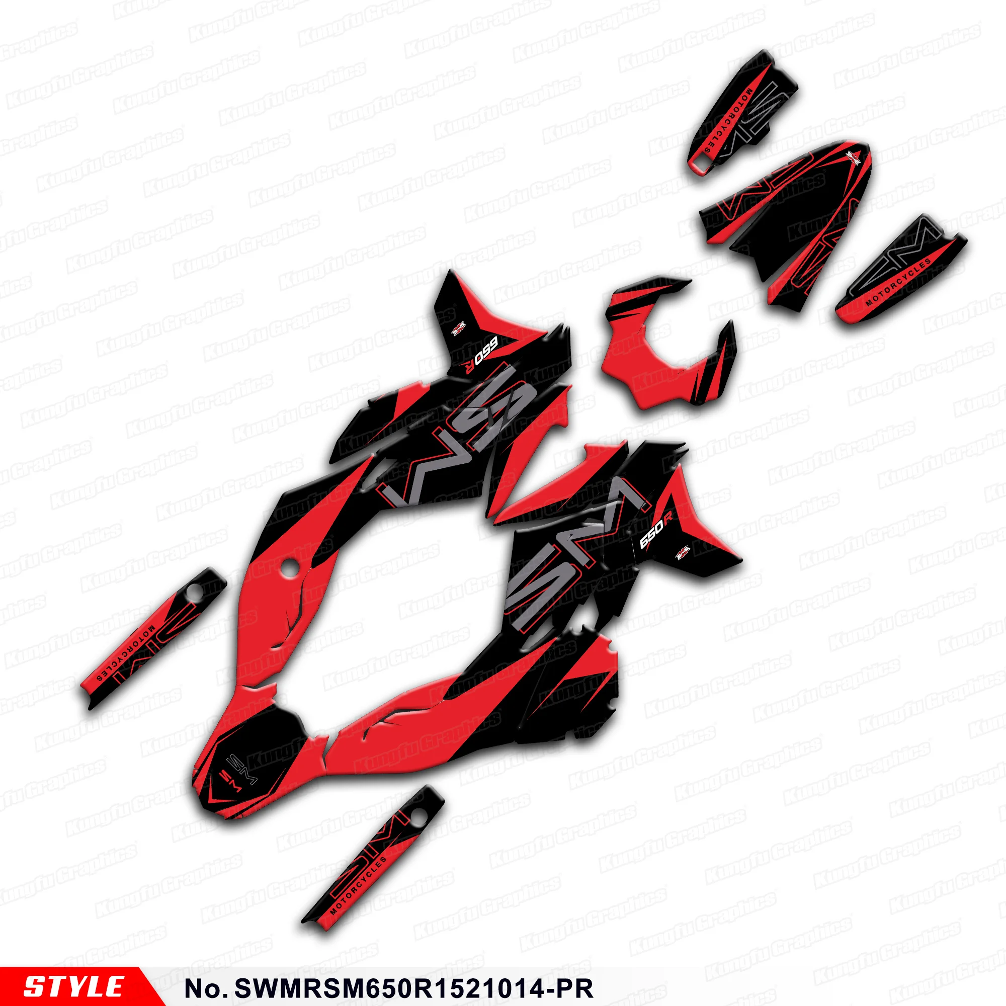

Decorative Decals Graphics Kit for SWM SM650R RS650R Enduro 2015 2016 2017 2018 2019 2020 2021 Red Black, SWMRSM650R1521014-PR