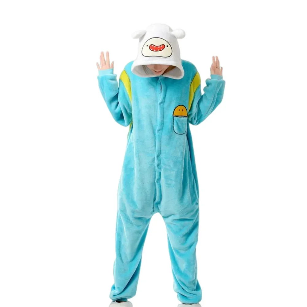 Pyjama Kigurumi Adventure Time avec Finn et Jake pour adultes, Onesie pour hommes et femmes, Costumes de cosplay pour la fête