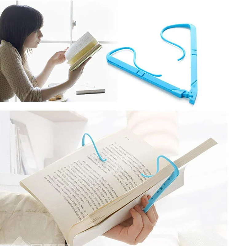 Bookshelf, portable hands-free bookshelf, folding rack can be placed for book pages, open clip, fixed clip, book clip