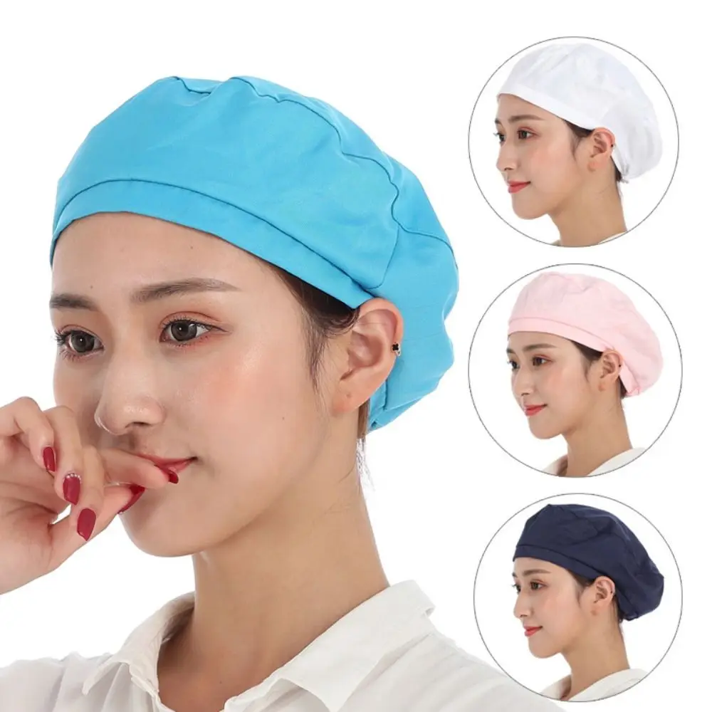 Chic Cloth Work Hat Work Wear Breathable Cooking Hygienic Cap Smoke-proof Dust Hair Nets Cap Canteen Catering