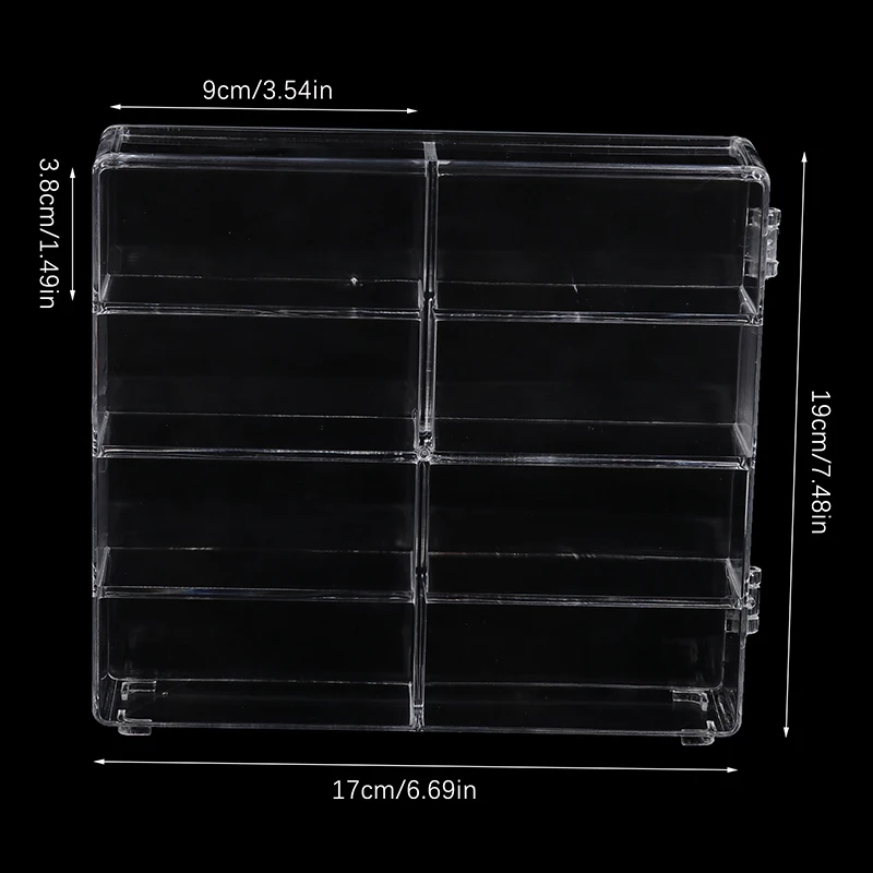 Acrylic Display Case Compatible With 8 Slots Display Case For Die Cast Toy Cars Standing On Office Home (1PCS Empty Case)