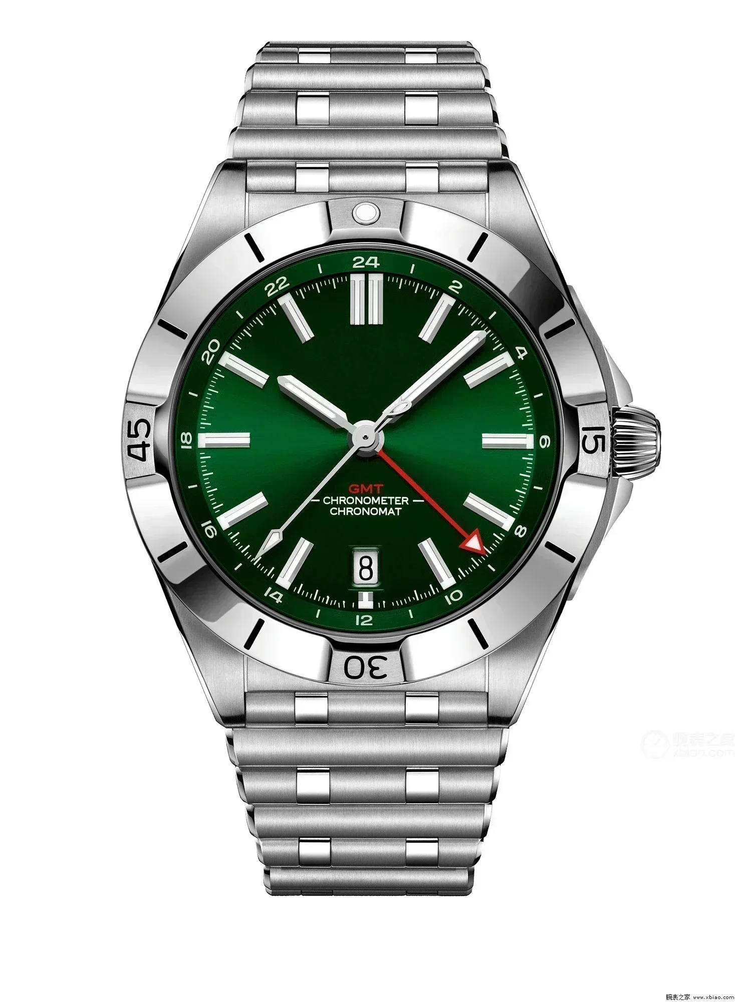 2024 New Mens Automatic Mechanical Watch 904L Stainless Steel GMT Chronomat Super-LumiNova Green Blue Watches